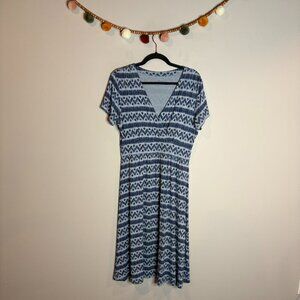 L.L. Bean blue patterned Summer Knit dress